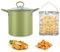 Deep Fryer Pot Chip Pans with Basket and Lid, 3L Stainless Steel Frying Pot with Heat Resistant Handle, Home Multipurpose Deep Fryer Pan for Kitchen French Fries, Tempura Chips, Fish, Chicken (green)