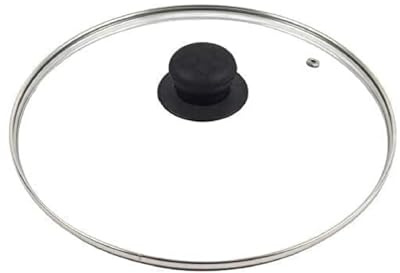 DIOXSTAR Transparent Glass Lid Cover, Heat Resistance, Ensuring Long-Lasting Performance, Ergonomic Knob, Comfortable, Sleek, Modern Design, Easy-Grip Knob, (32CM)