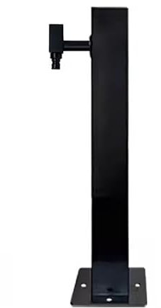 Fontana da giardino per esterni, con colonna d'acqua autoportante e rubinetto, per irrigazione da giardino, design multifunzionale ed elegante (nero, 60 cm)