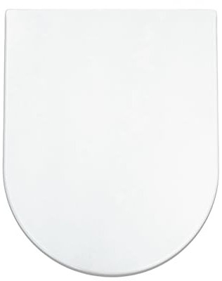AQUALONA® Luxury Duroplast Toilet Seat – Strong and Durable - D Shaped, Soft Close - Ceramic Appearance - Scratch Resistant - Dual Button Hinge Release - Click, Lift & Clean Technology (White)