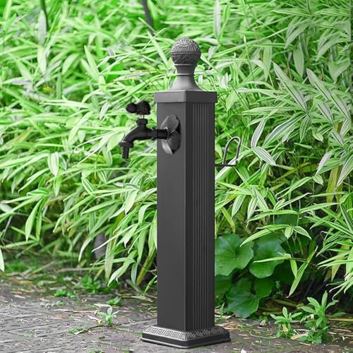 Colonna d'acqua da giardino autoportante in acciaio inossidabile 304 con rubinetto fontana d'acqua verticale per decorazione paesaggistica esterna cortile fontana idrante e supporto per tubo