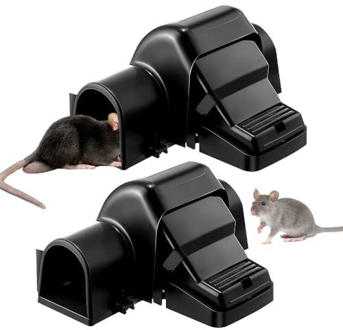 XPJBKC Rat Traps, 2 PCS Rat Traps That Kill Instantly, Professional Ultra Powerful Rat Catcher, Highly Sensitive Rat Trap for Outdoors and Indoors, Reusable Mouse and Rat Trap, Rodent Trap