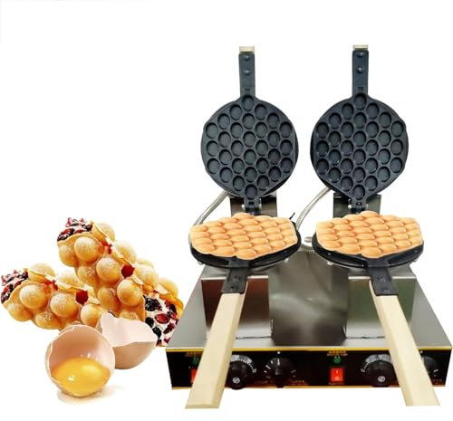 LKYLGYU Gaufrier à Bulles, gaufrier à œufs, Machine à gaufres, Double gaufrier, Machine à gaufres, Commerciale, antiadhésive, électrique, Certification CE, 110 V