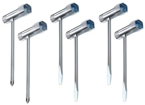 Abiyou 6 Stück Kettensägenschlüssel, 13MM x 19MM Zündkerzenschlüssel, T-Schraubenschlüssel Kettensägen, Kombischlüssel für Motorsägenmäher Bürstenschneider Rasenmäher, Autos Maschinen Wartungswerkzeu