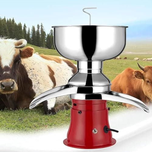 Centrifugeuse à lait électrique Séparateur de crème – Capacité de 8 L, vitesse de traitement 50 L/h, convertit le lait cru en lait écrémé et crème, idéal pour un usage domestique et commercial.