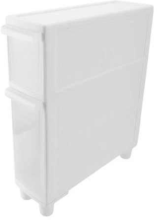Locadence Schlanker Badezimmer Lagerschrank, Multifunktionaler Schmaler, Schlanker Organisator, Toilettenpapierhalter mit 2 Schubladen und 4 n für die Küchenwäsche (14cm)