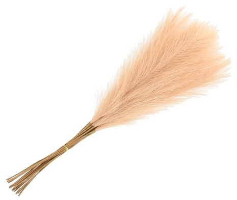 QUARKZMAN 20 Unidades de Hierba Pampas, 21/55cm decoración Pampas Falsa para Sala, Fiestas, Paredes, jarrones, decoración de Bodas, Beige oscuroHe mantenido: