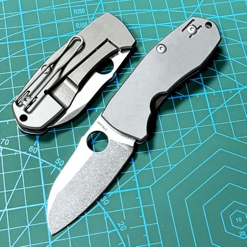 Petit outil pratique en acier - Couteau tranchant antidérapant gris - Couteau de survie - Couteau de chasse pliable - Couteau de poche en titane - Roulement en céramique - Couteau tactique Tanto