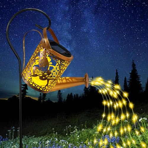 Lanterne Solari da Esterno, Comius Sharp Lampade Solari da Giardino in Metallo, IP65 Impermeabile Luci Solare da Giardino con Gancio da Pastore per Tavolo Prato Balcone Natale Giardini Decorazioni