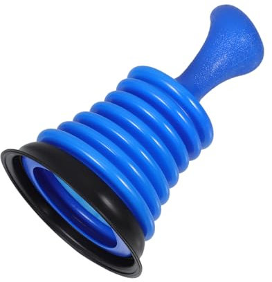SEWACC Small Blue Sink Plunger and Pipe Clog Remover for Kitchen and Bathroom Drain Unblocking Air Suction, Mini Tub and Shower Drain Tool for Home Use