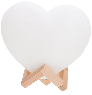 Operitacx Herzförmige Nachttischlampe und Pla Wiederaufladbar mit 400mah Akku Romantische Ambientelicht Stimmungslampe für Schlafzimmer und Shops