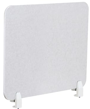 Beliani Schreibtisch Trennwand Akustik Polster cremeweiß 72 x 50 cm Schallschutz Split
