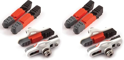 Clarks Cycle Systems Road Elite Triple Compound Interchangeable Cartridge Brake Pads, Plus Extra Replacement All-Weather Cartridge Pad Inset & Retaining Pins
