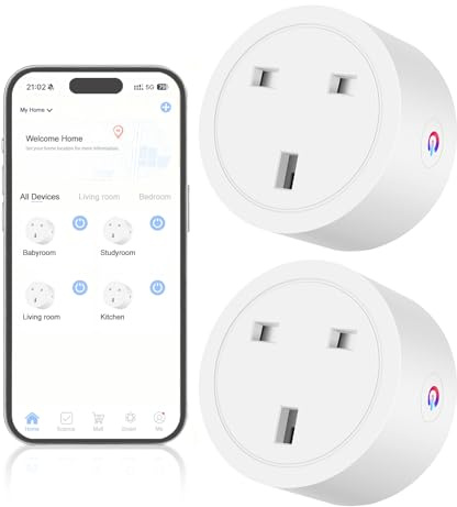 Oblinple Smart Plug 13A, Alexa Plug with Energy Monitoring 2.4GHz | Smart Plugs that Work with Alexa Google Home, Timer Plug - Voice Control Timer & Schedule Smart Life/Tuya App Remote Control