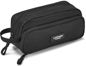 LARKSON Federmäppchen Mädchen & Jungen Schwarz - Loke - Federtasche mit Zwei Fächern für Schule, Uni & Lehrer - Stiftehalter Etui