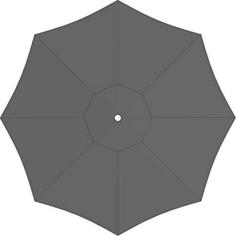 paramondo Toile de rechange pour parasol avec Air Vent pour parasol Interpara, lavable, ∅ 3,50 m, ronde, Grau