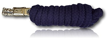 Führstrick mit Panikhaken für Pferd - Anbindestrick in verschiedenen stylischen Designs, Führleine, Anbindeseil Pony, Esel, Ziege - dunkelblau