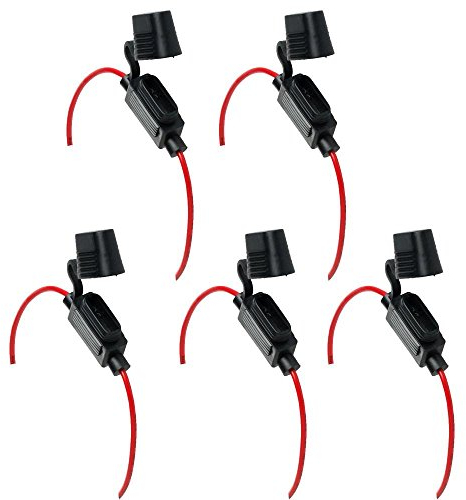 Mintice 5 Stück KFZ Auto Mini Sicherungshalter Gehäuse vergossen Flachsicherungen 12V 24V 30A Wasserdichte