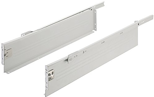 Gedotec Schubladen Auszugsschienen mit Rollenführung - Teilauszug mit Bodenmontage | 1 Paar - Teleskopschienen 400 mm - Schubladenschienen Rollenauszug | Tragkraft 25 kg | Höhe 118 mm | schienensystem