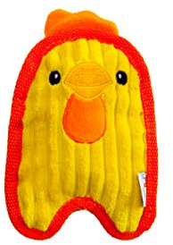 Outward Hound Invincibles Minis - Quietsch-Hundespielzeug - Mini-Huhn - strapazierfähig - Gelb - XS