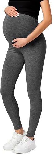 Be Mammy Dams Moderskap Leggings Tights BE20-230 (Mörk Melange, M)