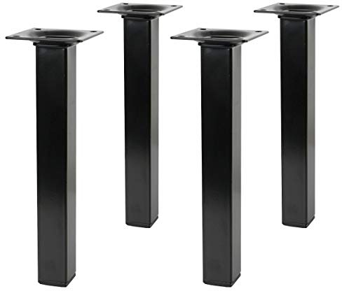 Amig Eckige Möbelfüße 4er Set Ausführung Schwarz 25 x 25mm Höhe 200mm Möbelstützen