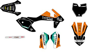 Motorcross deco kit anpassningsbar KT SX 50 från 2016 till 2023 svart orange utgåva
