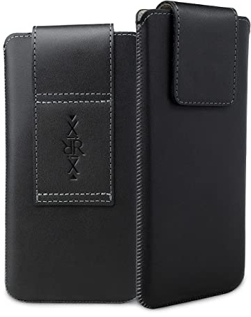 XiRRiX Handy Gürteltasche - Handytasche Gürtel Größe 4XL - kompatibel mit Google Pixel 6 7 - kompatibel mit iPhone 12 13 14 Pro - kompatibel mit Samsung A52s A52 A53 - Leder Holster schwarz