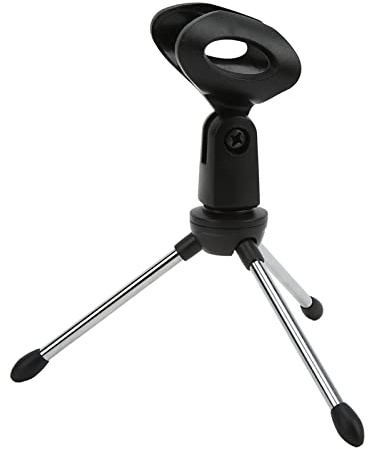 Asta Microfono Da Tavolo, Supporto Microfono Da Tavolo, angolo regolabile con filettatura da 5/8 pollici Pad antiscivolo Supporto Porta Microfono per microfono da tavolo con clip