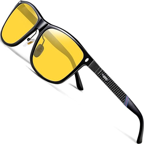 ATTCL Lunettes Conduite de Nuit Homme - Lunette Jaune Rectangulaire AL-MG Métal Ultra Léger Anti-éblouissement Vision Nocturne 7001 Yeshi2