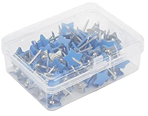 HEVSTIL 100 Stück Reißzwecken in Startform, sternförmige Reißzwecken, dekorative Reißzwecken, sternförmige Reißzwecken für Kork, Pinnwand, Bilderaufhänger (blau)