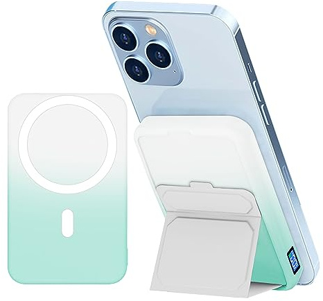 LUCKYDUO Batterie Externe Magnétique sans Fil 10000mAh for Mag-Safe sans Fil Charge, PD 22,5 W sans Fil powerbank, Charge Rapide, Chargeur Portable avec Support Pliable, pour iPhone 16/15/14/13/12