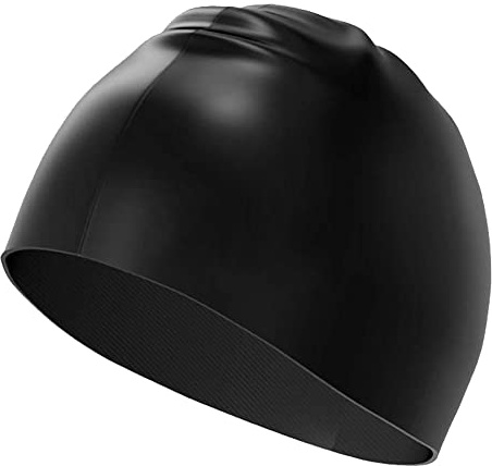 Swimming Cap for Men and Women, Adult Swimming Hat Swim Cap, Comfortable Fit, Waterproof Swimming Hat, Silicone Unisex's Swim Cap (Black)