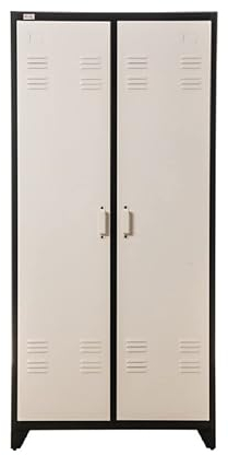 Jet-Line | Spind | Schrank | Metall | Aufbewahrung | Büro | Lager | Aktenschrank | Spind | Odessa | dunkelgrau-weiß | 2-türig | Metallschrank