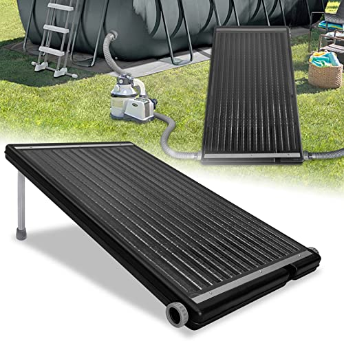 AufuN Sonnenkollektor Pool Poolheizung Solar 110x69x14 cm Solarheizung Pool 10000 L/h Höhenverstellbar 38mm Anschluss Warmwasser Heizungen Solarmatte für Schwimmbad, Garten, Gartendusche Pool