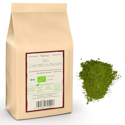 Kamelur Chlorelle en poudre verte bio - 500 g - Poudre d'algues Chlorelle - Poudre végétalienne bio