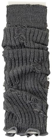 ZYSWCHB Beinwärmer für Damen Beinabdeckungen, gestrickte Loch-Wadenflor-Socken für Damen, Herbst und Winter, warme, verdickte, modische Socken (Color : Dark Grey, Size : One Size)