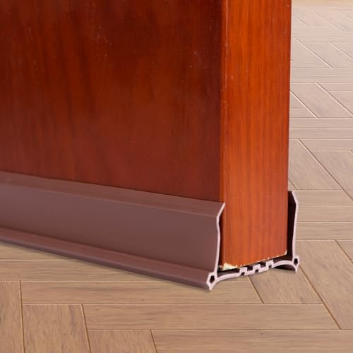 Burlete PVC de 96 cm, protección contra el sonido, cortavientos, insonorizado, a prueba de insectos, resistente al viento (marrón)