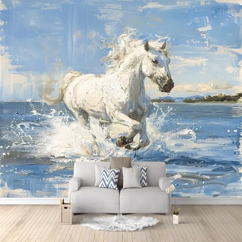 Art Fototapete Laufendes Pferd 250 x 175 cm - Vlies Tapeten Moderne Wand Dekoration für Wohnzimmer, Schlafzimmer Büro und Flur, Design Wandtapete Design