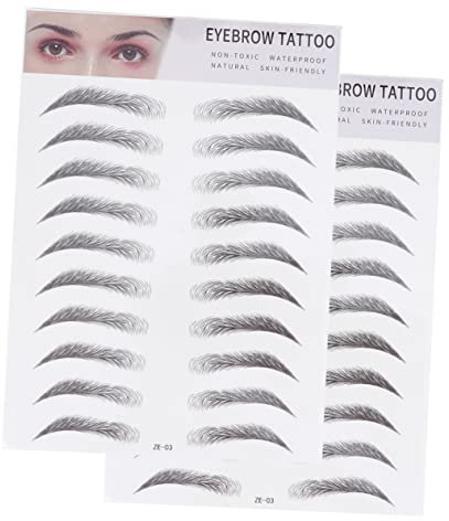 Beatifufu Künstliche Augenbrauen Transfer Aufkleber 3d Haarähnlich Schwarz Temporäre Augenbrauenschablonen Für Männer Und Frauen Natürliches Augenbrauen Tool Ohne Hautschädigung