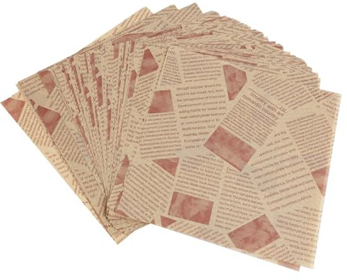 100 hojas de papel deli, papel ecológico para hornear, patatas fritas para cesta, papel para envolver hamburguesas, pan de mantequilla, queso, patatas fritas (22 cm x 22 cm)