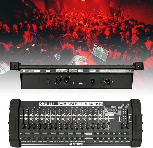 Controller Luci D-Mx - 384 Canali Nebbia, Controller Dj D-Mx-512, Supporto 30 Banche/8 Scene/24 Apparecchi, Per La Modifica Del Programma Di Luci Dj Spettacolo Bar Club Natale
