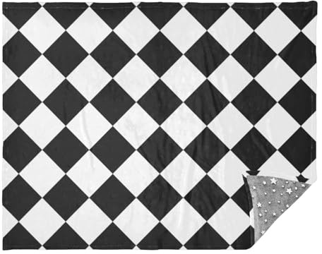 Buffalo Plaid Weiß Schwarz Überwurf Decke für Sofa Weiche Überwürfe Wohnzimmer Decken 50 x 70 cm Decken und Überwürfe