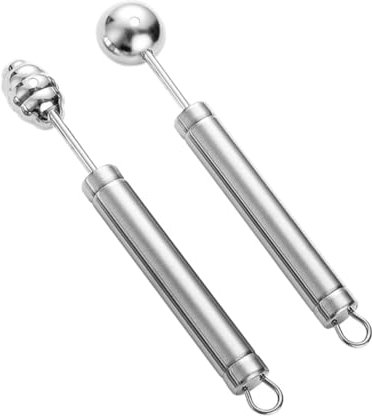 HOLIDYOYO 2pezzi Cucchiai Scavino Frutta Acciaio Inossidabile Utensili Per Meloni e Frutta Perfetti Per Creare e Decorazioni Cucina