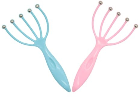 Ipetboom 2piezas Masajeador de Bolas de Cinco Garras para Cabelludo Herramienta de Masaje Manual para Relajación Profunda y Estimulación Capilar para Spa Casa