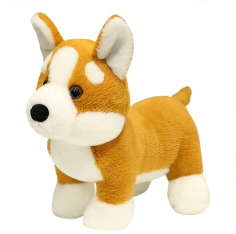 Peluche chien Shiba Inu, Corgi en peluche, réaliste Shiba Inu, super mignon, coussin douillet, pour enfants et filles, 30 x 25 cm