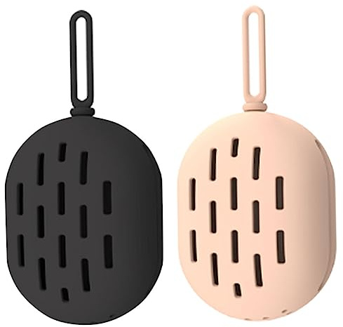 HAMPPLIES 2 Stück Make Up Schwamm Halter Silikon Kosmetik Puff Container für Reisen Tragbare Aufbewahrungsbox für Make Up Schwämme für Täglichen Gebrauch und Unterwegs Khaki und Schwarz