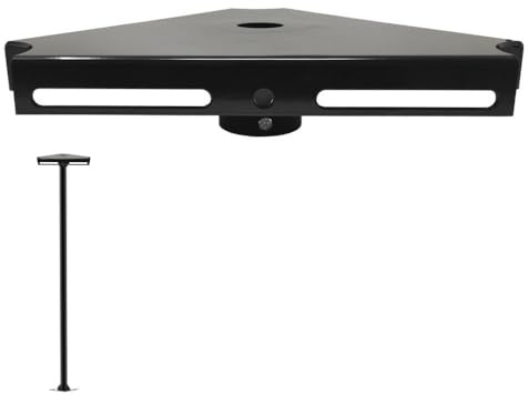 Support de colonne pour 1, 2 ou 3 spots LED extérieurs, fixation pour réflecteurs ou projecteurs LED sur lampadaire, fabriqué en acier, idéal pour éclairer de grandes surfaces (27 cm)