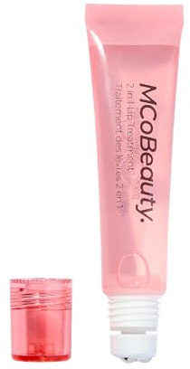 MCoBeauty Glow and Treat 2-in-1 Lip Treatment - Berry | Tinted Lip Oil with Squalane, Glossy Moisturising Lip Balm for Dry Lips, Vegan & Cruelty Free
