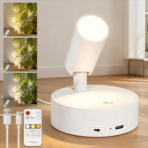 Kambo Luces LED Inalámbricas Blanco, Foco Recargable Lámpara, 1 Pieza